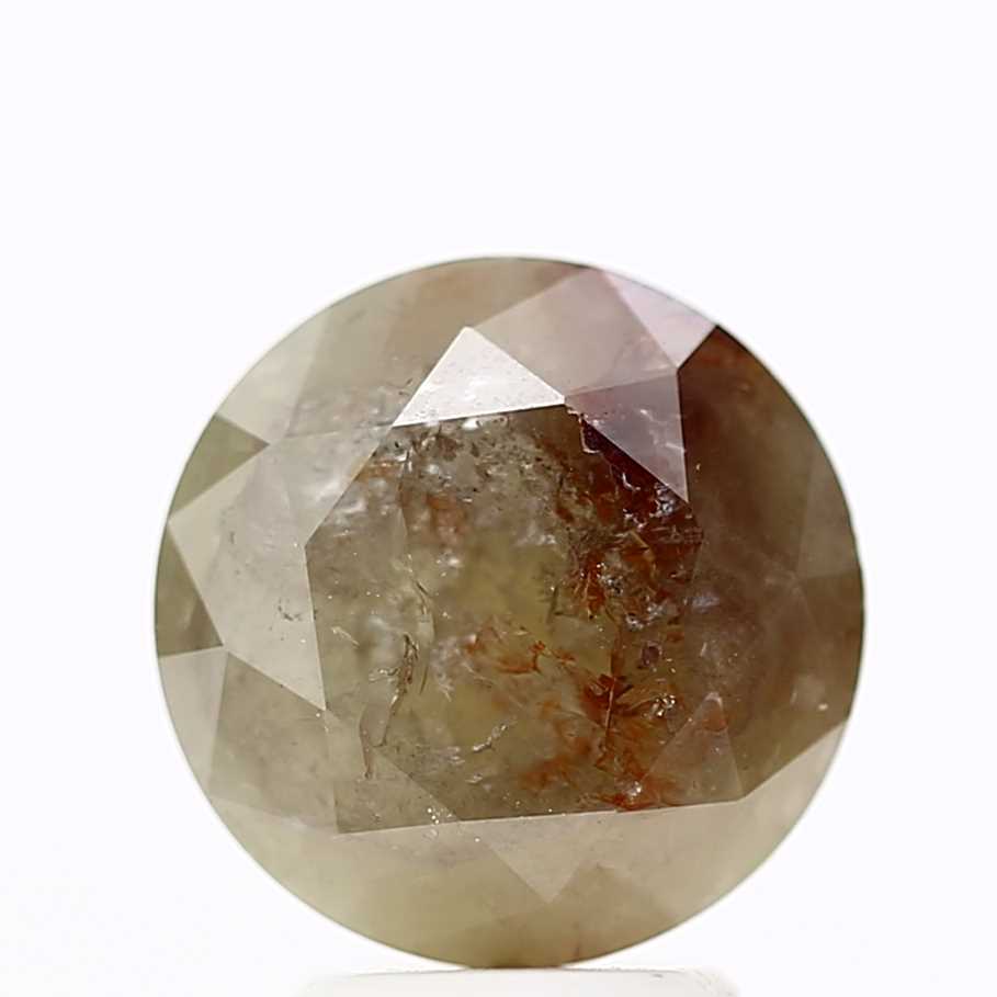 3.01 Carat Rustic Brown Round Brilliant Cut Natural Loose Diamond
